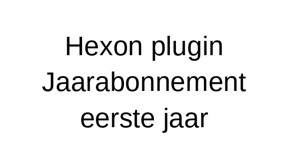 Hexon plugin Jaarabonnement eerste jaar